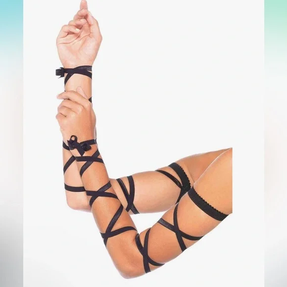 LEG AVENUE Elastic Ribbon Arm Wraps - Picture 1 of 5